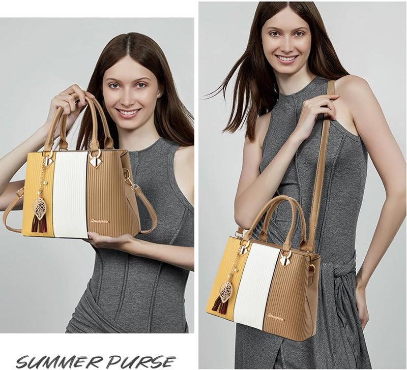 SiMYEER Purses and Handbags for Women Leather Tote Shoulder Bag Medium Satchel Purse Top Handle Bags for Ladies - Image 3